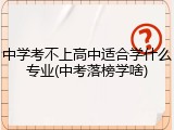 中学考不上高中适合学什么专业(中考落榜学啥)