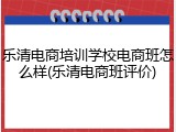 乐清电商培训学校电商班怎么样(乐清电商班评价)