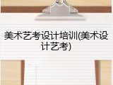 美术艺考设计培训(美术设计艺考)