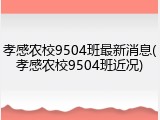 孝感农校9504班最新消息(孝感农校9504班近况)