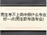 男生考不上高中报什么专业好一点(男生职专选专业)