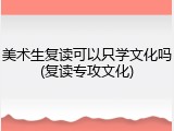 美术生复读可以只学文化吗(复读专攻文化)