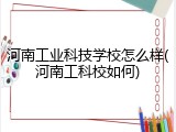 河南工业科技学校怎么样(河南工科校如何)
