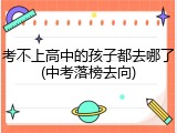 考不上高中的孩子都去哪了(中考落榜去向)