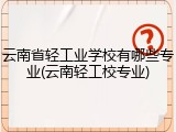 云南省轻工业学校有哪些专业(云南轻工校专业)