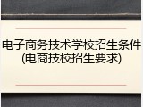 电子商务技术学校招生条件(电商技校招生要求)