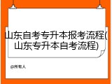 山东自考专升本报考流程(山东专升本自考流程)