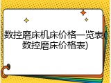 数控磨床机床价格一览表(数控磨床价格表)