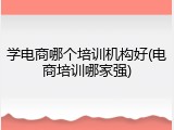 学电商哪个培训机构好(电商培训哪家强)