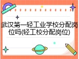 武汉第一轻工业学校分配岗位吗(轻工校分配岗位)