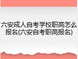 六安成人自考学校职高怎么报名(六安自考职高报名)