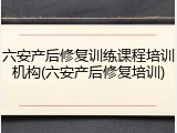 六安产后修复训练课程培训机构(六安产后修复培训)