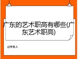 广东的艺术职高有哪些(广东艺术职高)