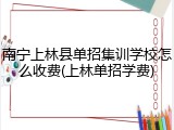 南宁上林县单招集训学校怎么收费(上林单招学费)