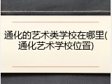 通化的艺术类学校在哪里(通化艺术学校位置)