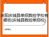 庆阳庆城县单招数控学校有哪些(庆城县数控单招校)