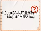 山东力明科技职业学院2021年(力明学院21年)