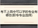 考不上高中可以学的专业有哪些(职专专业选择)