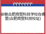 安徽合肥商贸科技学校在哪里(合肥商贸科技校址)