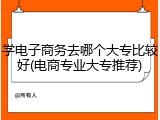 学电子商务去哪个大专比较好(电商专业大专推荐)