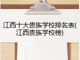 江西十大贵族学校排名表(江西贵族学校榜)