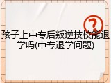 孩子上中专后叛逆技校能退学吗(中专退学问题)
