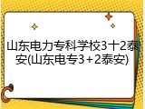 山东电力专科学校3十2泰安(山东电专3+2泰安)