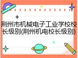 荆州市机械电子工业学校校长级别(荆州机电校长级别)