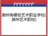 滁州有哪些艺术职业学校(滁州艺术职校)