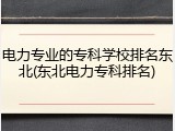 电力专业的专科学校排名东北(东北电力专科排名)