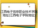 江西电子信息职业技术学院地址(江西电子学院地址)