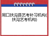 周口扶沟县艺考补习机构(扶沟艺考机构)
