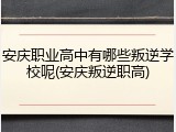 安庆职业高中有哪些叛逆学校呢(安庆叛逆职高)