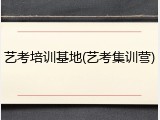 艺考培训基地(艺考集训营)