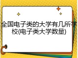 全国电子类的大学有几所学校(电子类大学数量)