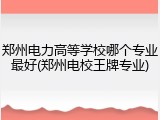 郑州电力高等学校哪个专业最好(郑州电校王牌专业)