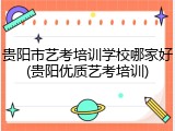 贵阳市艺考培训学校哪家好(贵阳优质艺考培训)
