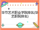 毕节艺术职业学院排名(毕艺职院排名)