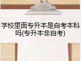 学校里面专升本是自考本科吗(专升本非自考)