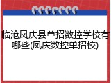 临沧凤庆县单招数控学校有哪些(凤庆数控单招校)