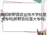 南阳新野县农业技术学校是大专吗(新野农校是大专吗)