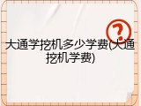 大通学挖机多少学费(大通挖机学费)