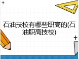 石油技校有哪些职高的(石油职高技校)