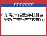 广东青少年叛逆学校排名一览表(广东叛逆学校排行)
