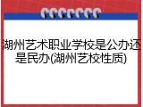 湖州艺术职业学校是公办还是民办(湖州艺校性质)