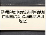 昆明跨境电商培训机构地址在哪里(昆明跨境电商培训地址)
