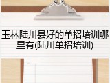 玉林陆川县好的单招培训哪里有(陆川单招培训)