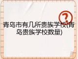 青岛市有几所贵族学校(青岛贵族学校数量)