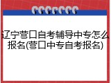 辽宁营口自考辅导中专怎么报名(营口中专自考报名)