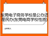 东莞电子商务学校是公办还是民办(东莞电商学校性质)